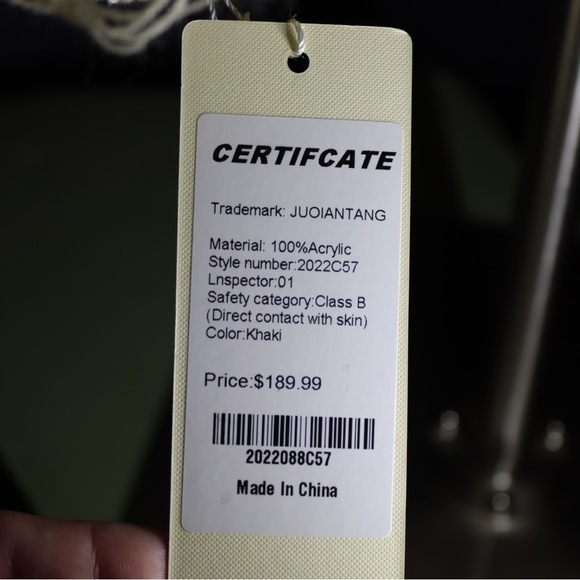 Juoiantang brown and cream distressed sweater, size Large - Picture 7 of 9